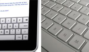 On-screen keyboard on teh iPad is not match for the physical keyboard on netbooks